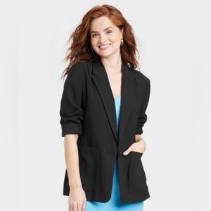 🖤NEW Women's Relaxed Fit Essential Blazer - A New Day Black Size Small🖤
